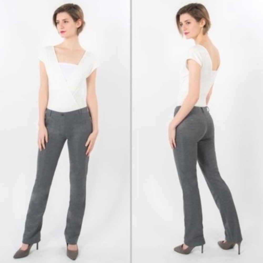 Betabrand Dress Straight Leg Pant Yoga Pants Shimmer Gray Size Small Petite